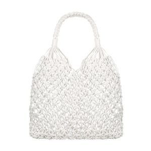 Travel Beach Fishing Net Handbag Woven Shoulder Bag Cotton Rope Macrame Mesh -_